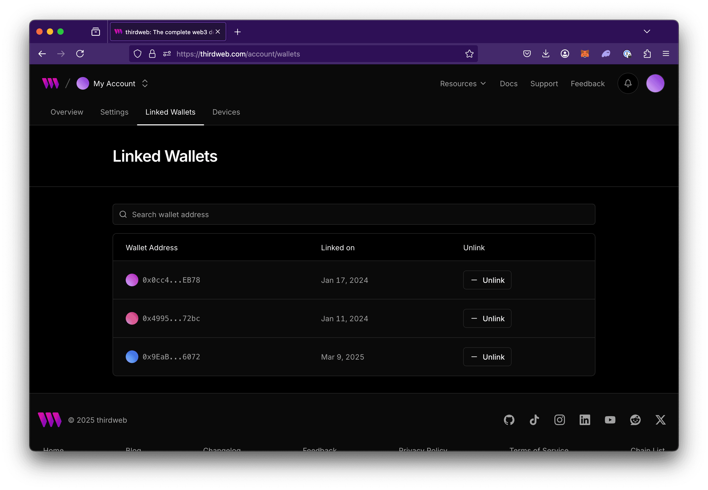 Linked Account Dashboard